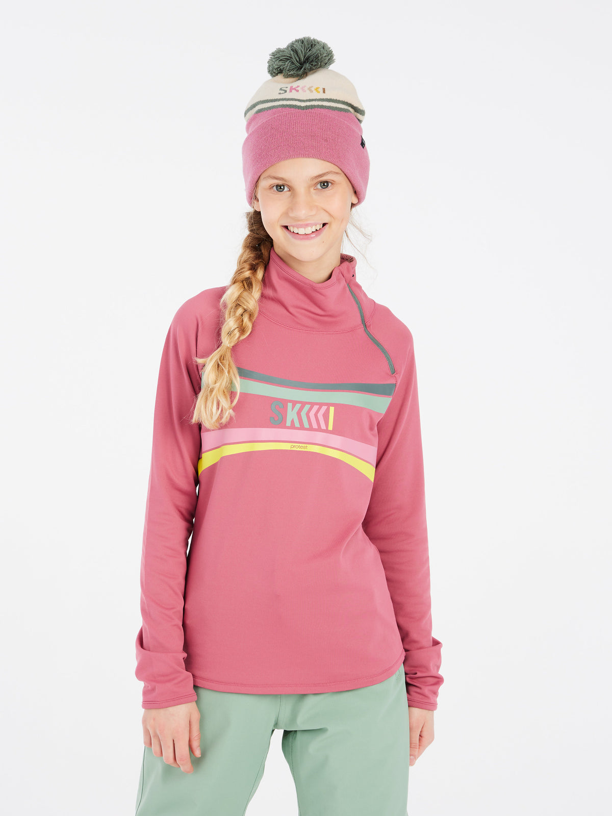 PROTEST PRTTUTTI JR 1/4 zip activ | Rose Dust