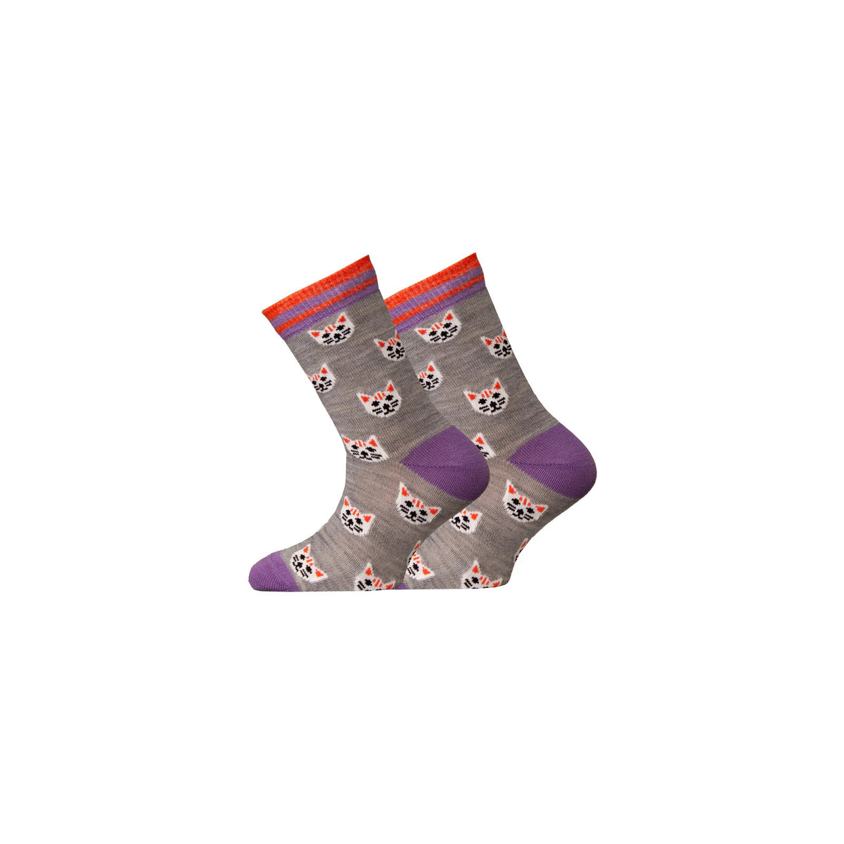 UPHILLSPORT Kittens - patterned socks, mer | Light Grey | 6829155