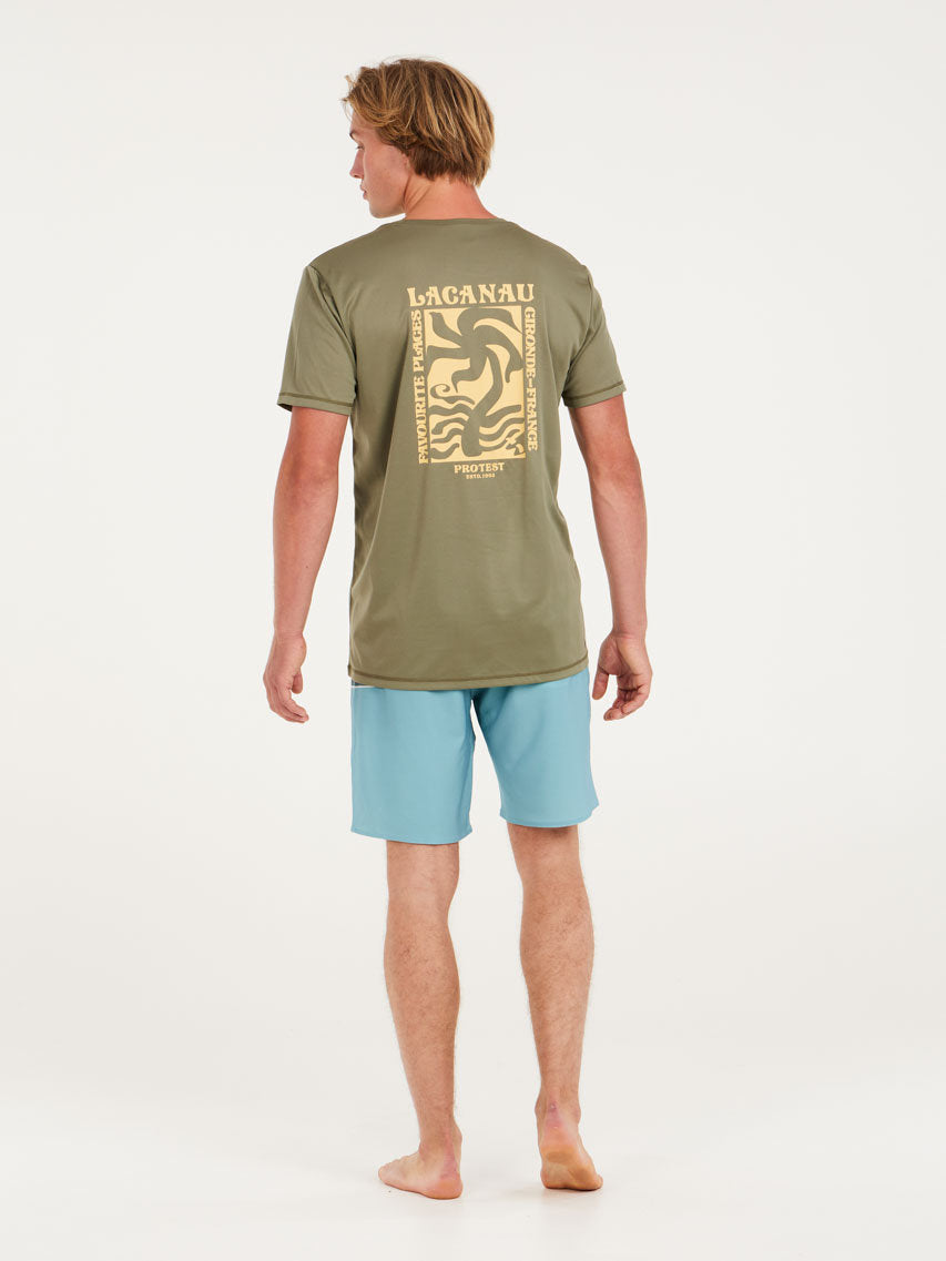PROTEST PRTFOXY rashguard short s | Artichoke green