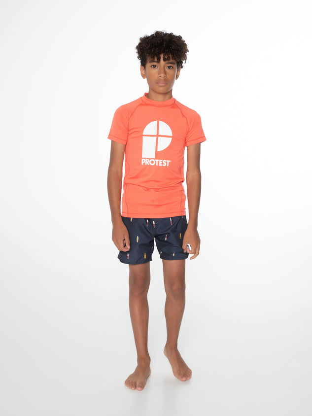PROTEST PRTBERENT JR surf t-shirt | New Coral