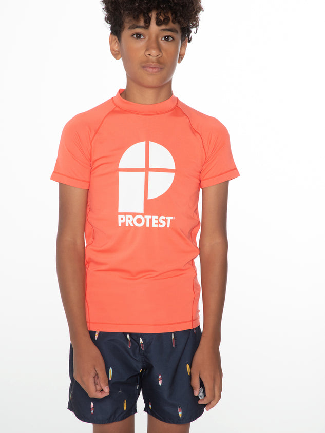 PROTEST PRTBERENT JR surf t-shirt | New Coral
