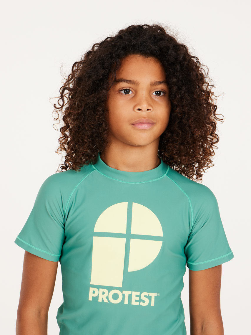 PROTEST PRTBERENT JR surf t-shirt | Frosty Green