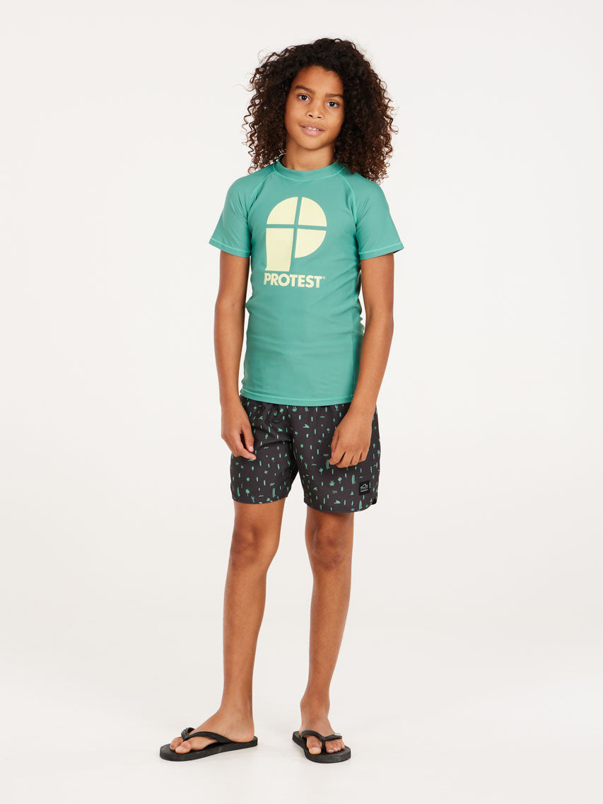 PROTEST PRTBERENT JR surf t-shirt | Frosty Green