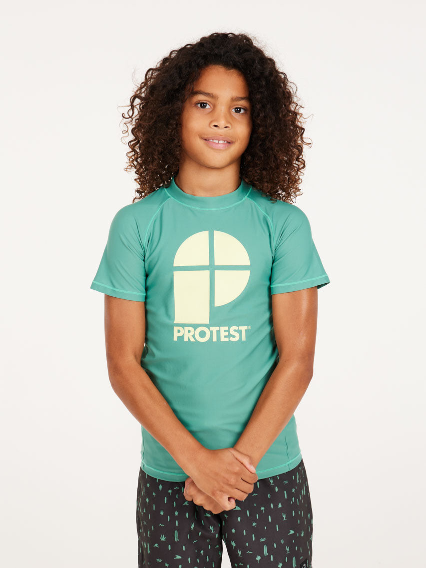PROTEST PRTBERENT JR surf t-shirt | Frosty Green