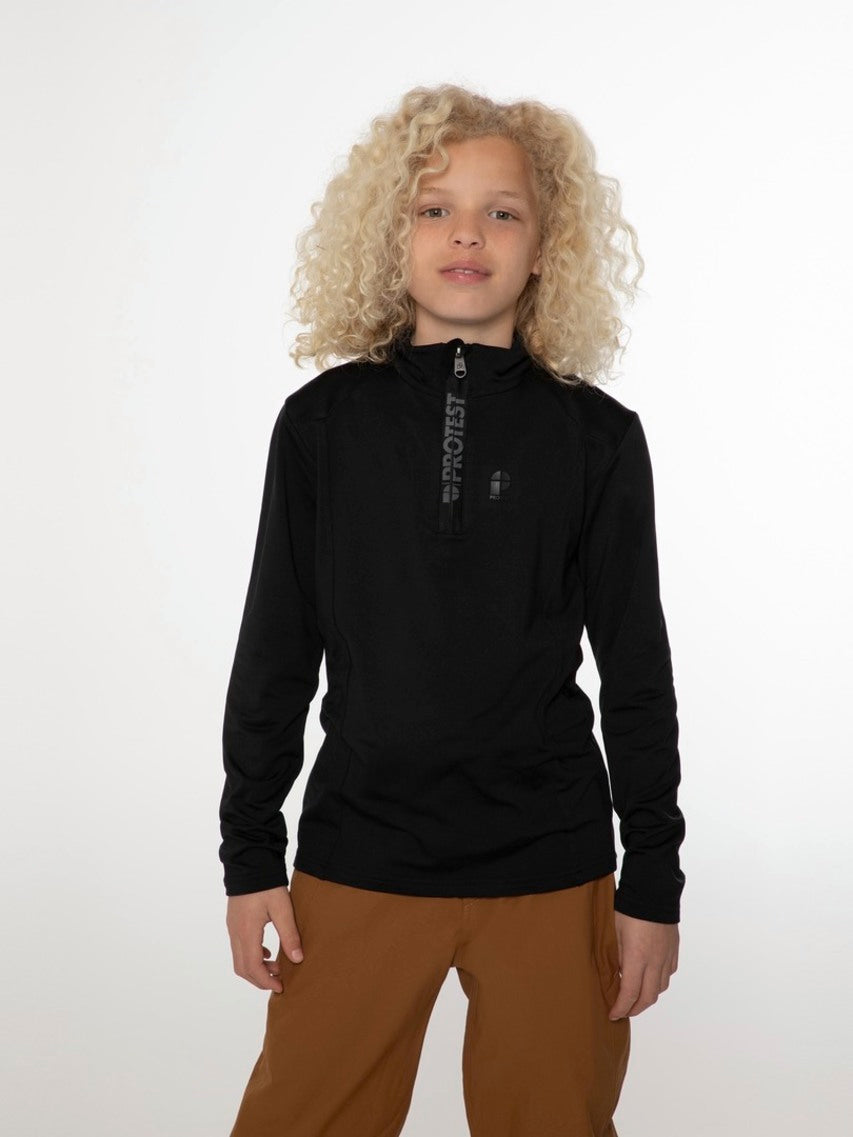 PROTEST WILLOWY JR 1/4 Zip Top | True Black